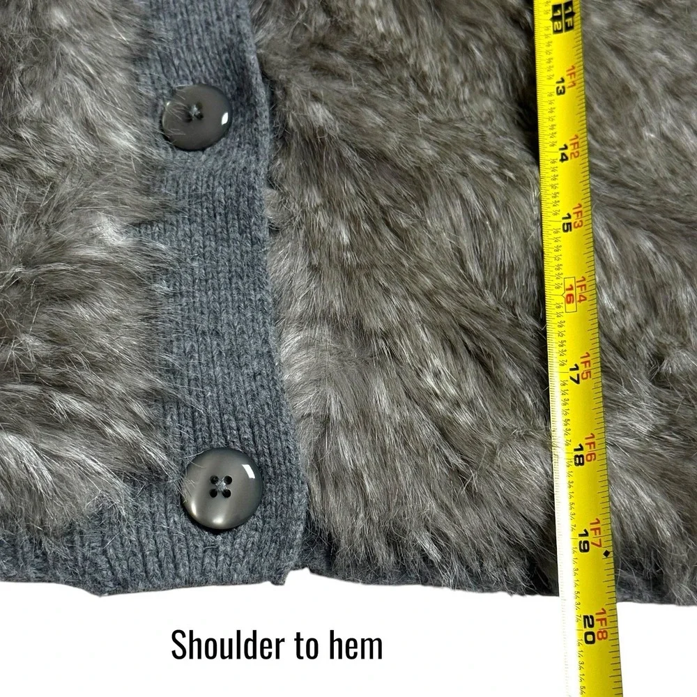 NEW Nordstrom Lamb's Wool Blend Faux Fur Wrap Shawl Cardigan Luxury Chic OS